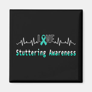 Imán Concienciación de Stutter Love Heartbeat Support V