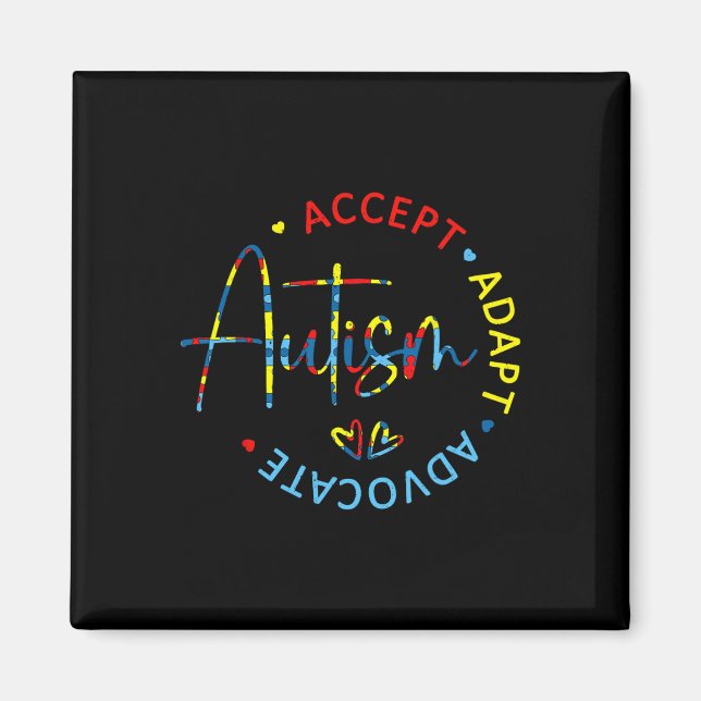 Imán Concienciación sobre autismo aceptar a la defensor (Frente)