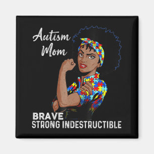 Imán Concienciación sobre autismo madre fuerte madre af