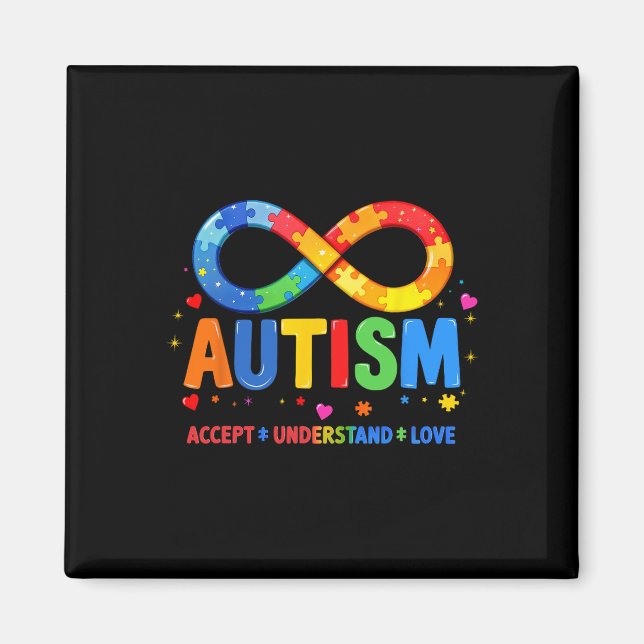 Imán Concienciación sobre el autismo aceptar entender e (Frente)