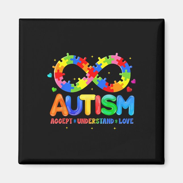 Imán Concienciación sobre el autismo aceptar entender e (Frente)
