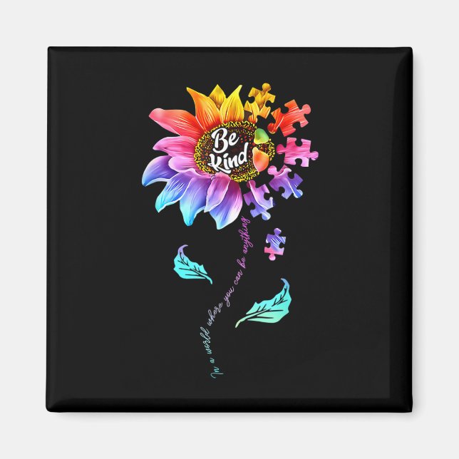 Imán Concienciación sobre el autismo girasol Que sea un (Frente)