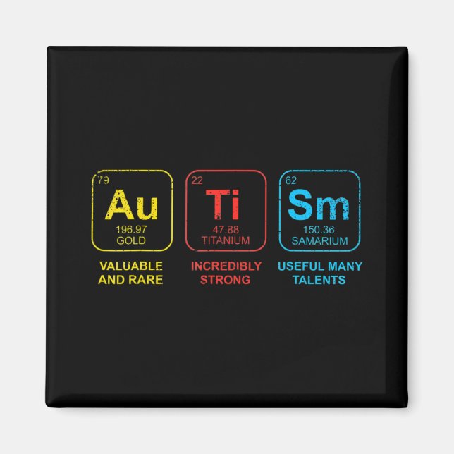 Imán Concienciación sobre el autismo Mujeres Hombres El (Frente)