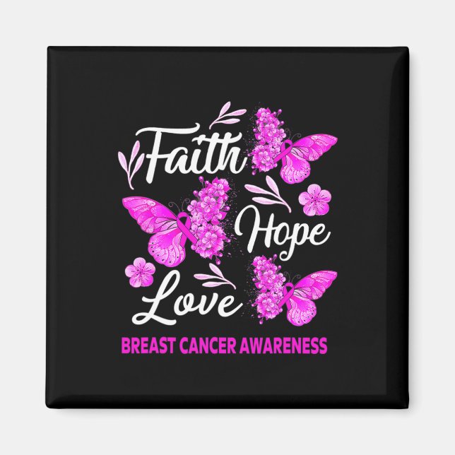 Imán Concienciación sobre el cáncer de mama Mujer Fe Es (Frente)