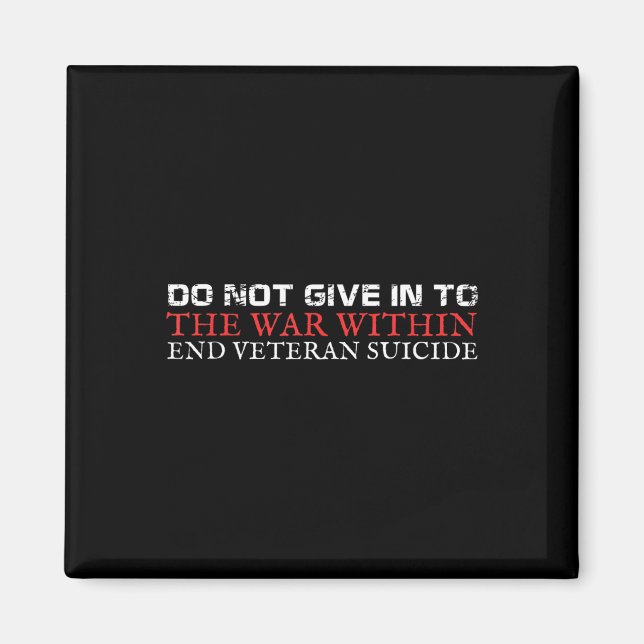 Imán Concienciación sobre el suicidio en veteranos (Frente)