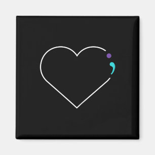 Imán Concienciación sobre la salud mental de Heart Semi