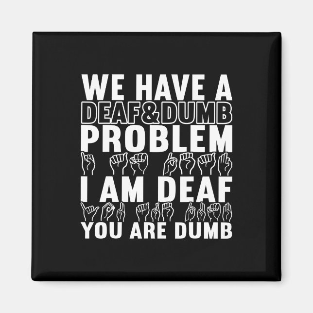 Imán Concienciación sorda sobre el lenguaje de Rótulo a (Frente)