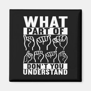 Imán Concienciación sorda sobre el lenguaje de Rótulo e