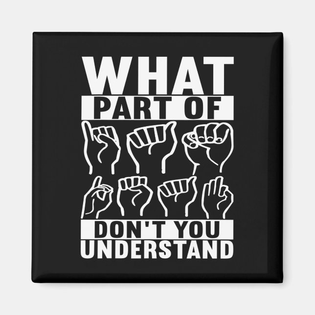 Imán Concienciación sorda sobre el lenguaje de Rótulo e (Frente)