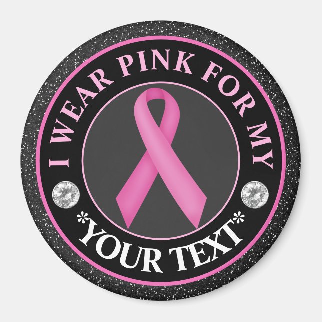 Imán Concientización sobre el cáncer de mama Uso rosa p (Frente)