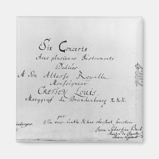 Imán Conciertos de Brandeburgo, 1721 (Frente)