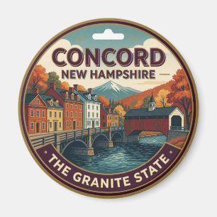 Imán Concord Capital de New Hampshire Recuerdo de Viaje
