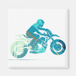 Imán Concurso de motocicletas Desafío deportivo Silhoue