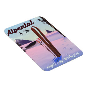 Imán Condado de Alpental King, afiche de Washington