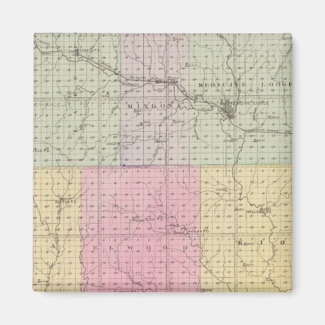 Imán Condado de Barber y Hazelton, Kansas (Frente)