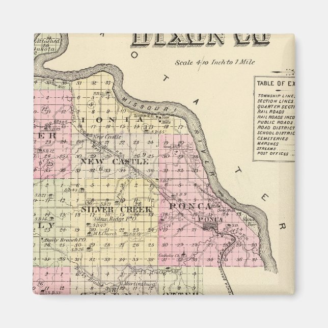 Imán Condado de Dixon, Nebraska (Frente)