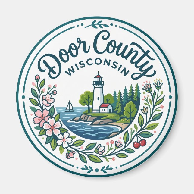 Imán Condado de Door Wisconsin (Frente)