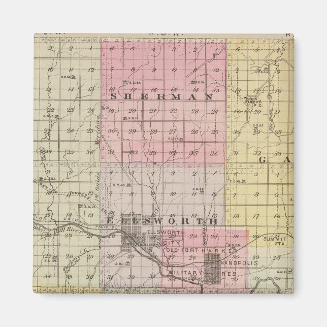 Imán Condado de Ellsworth, Kansas (Frente)