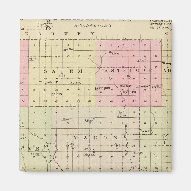 Imán Condado de Franklin, Nebraska (Frente)