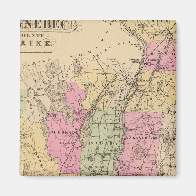 Imán Condado de Kennebec, Maine (Frente)