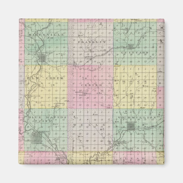 Imán Condado de Marshall e Irving, Kansas (Frente)