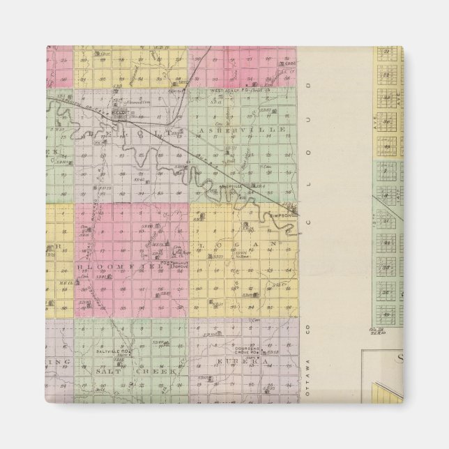 Imán Condado de Mitchell, Cawker City, Simpson, Kansas (Frente)