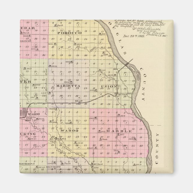 Imán Condado de Saunders, Nebraska (Frente)