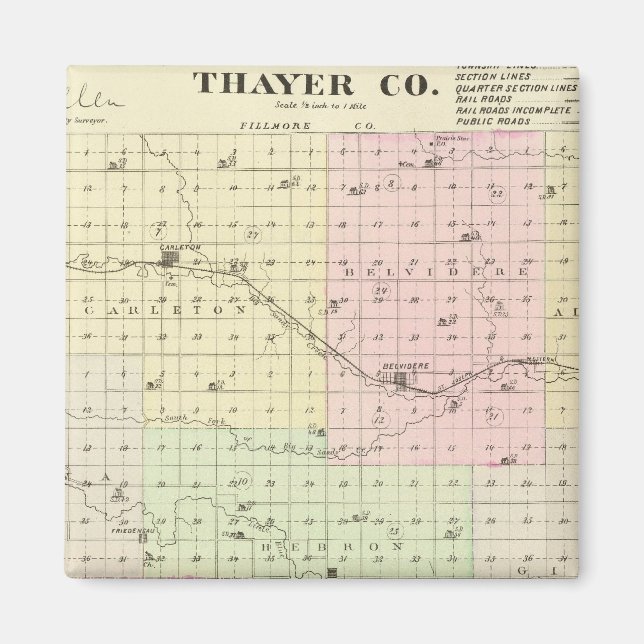 Imán Condado de Thayer, Nebraska (Frente)