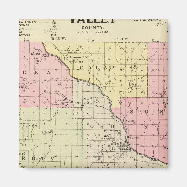 Imán Condado de Valley, Nebraska (Frente)