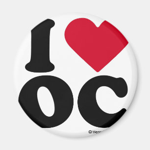 Imán CONDADO naranja - "AMO A OC" "AMO AL CONDADO NARAN