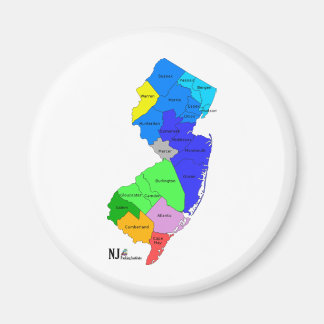 Imán Condados de Nueva Jersey en color