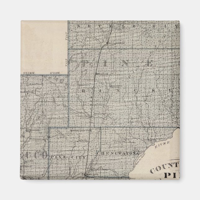 Imán Condados de Pine, Kanabec, Minnesota (Frente)