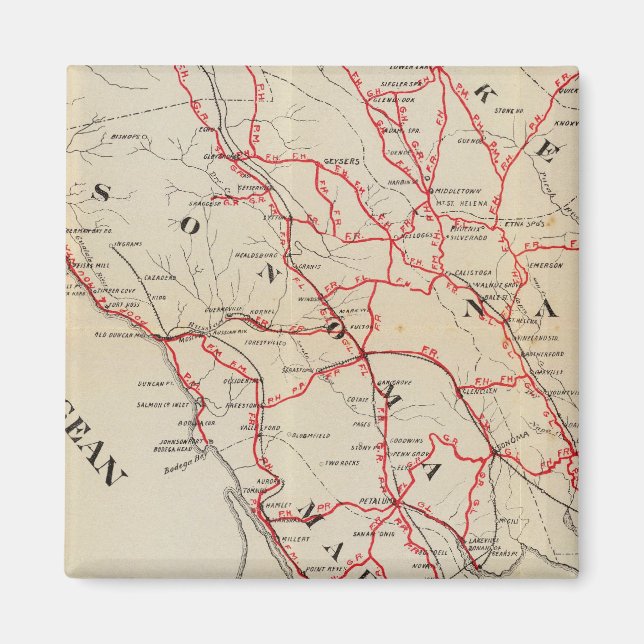 Imán Condados de Sonoma, Marin, Lake y Napa (Frente)