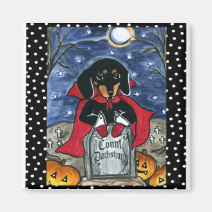 Imán Conde de Halloween Dachshund