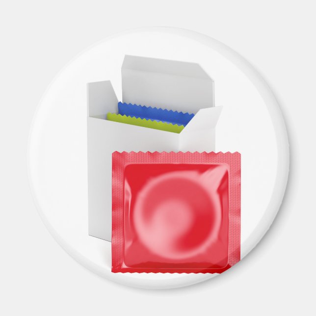 Imán Condones sobre fondo blanco (Frente)