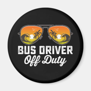 Imán Conductor De Autobús Sin Gafas De Sol El Día De La