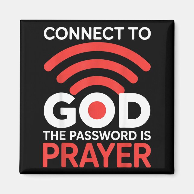 Imán Conectar con Dios La contraseña es Oración Wifi Di (Frente)