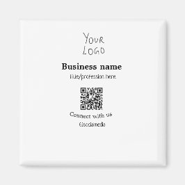 Imán Conectar con el logotipo de negocios QR nombre de
