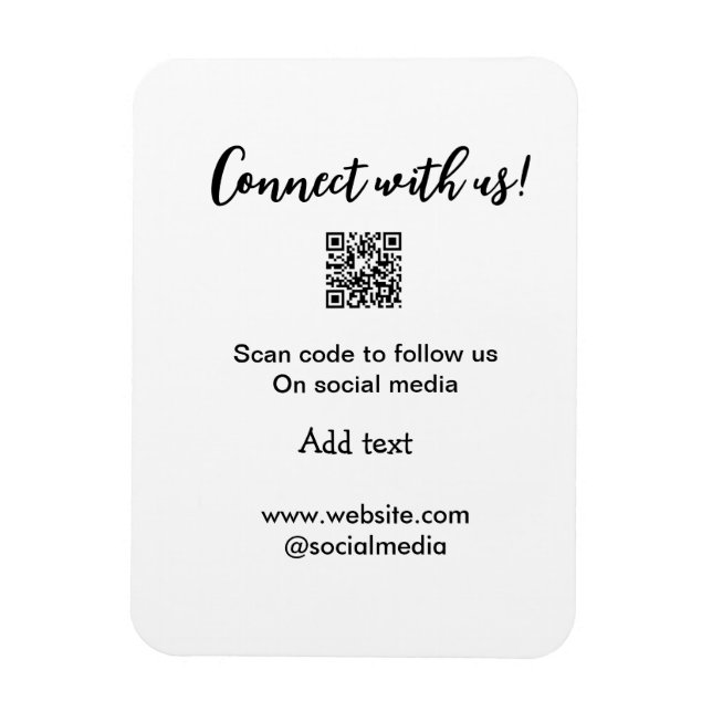 Imán Conectar con nosotros escanear código QR agregar c (Vertical)