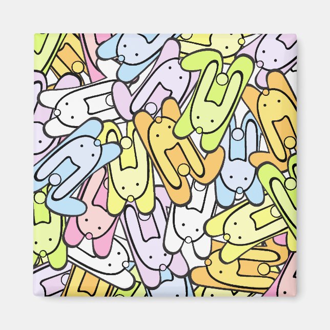 Imán conejillos de colores (Frente)