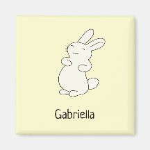 Conejito blanco lindo nombre personalizado amarill