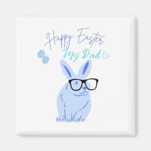 Imán conejito con gafas y regalo de Pascua para papá