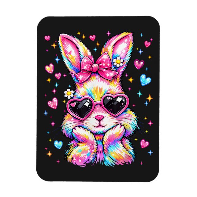 Imán Conejito de Pascua de Conejito Lindo Coquette Tie  (Vertical)