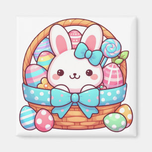 Imán Conejito de Pascua lindo, cesta