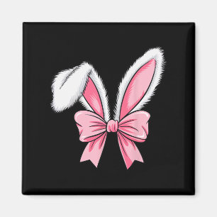Imán Conejito de Pascua oreja Coquette rosa Bow Gir Día
