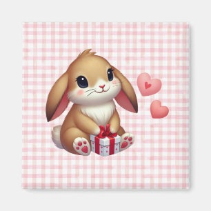 Imán Conejito lindo del día de San Valentín