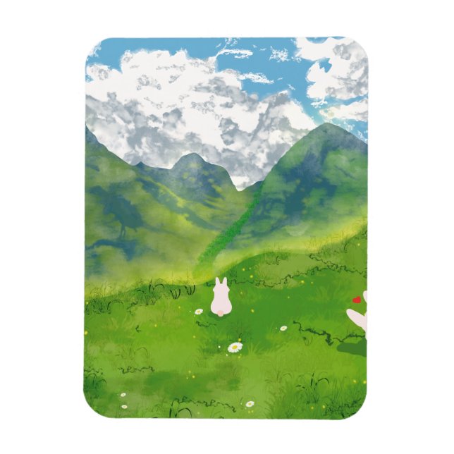 Imán Conejito lindo en Mountain View (Vertical)