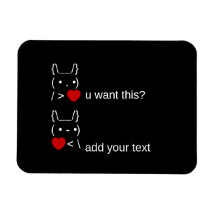 Imán ¿conejito quieres esto? / Personalizable ASCII Tex