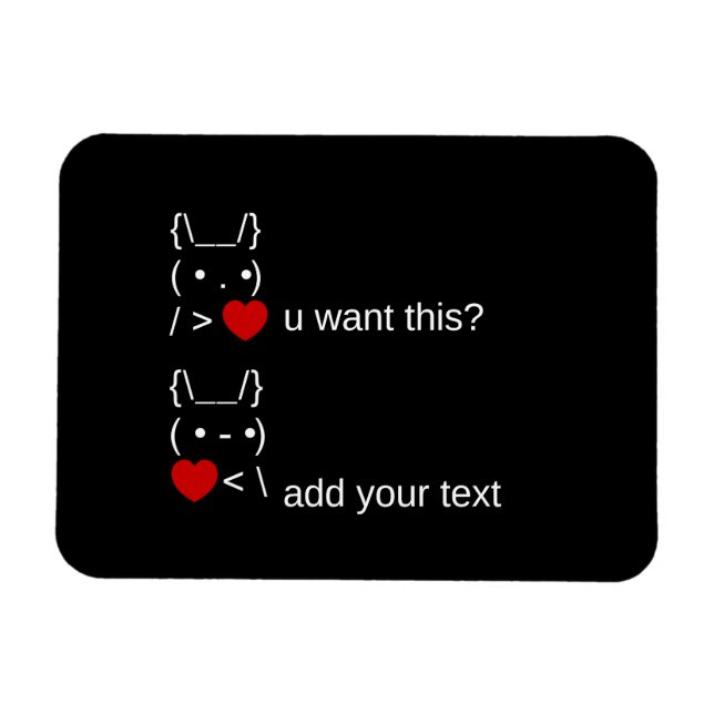 Imán ¿conejito quieres esto? / Personalizable ASCII Tex (Horizontal)
