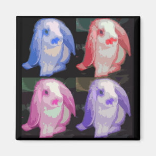 Imán conejitos del arte pop